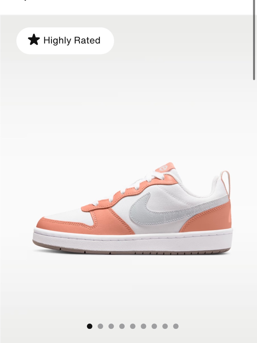 Nike Kids Court borough low- Coral/White